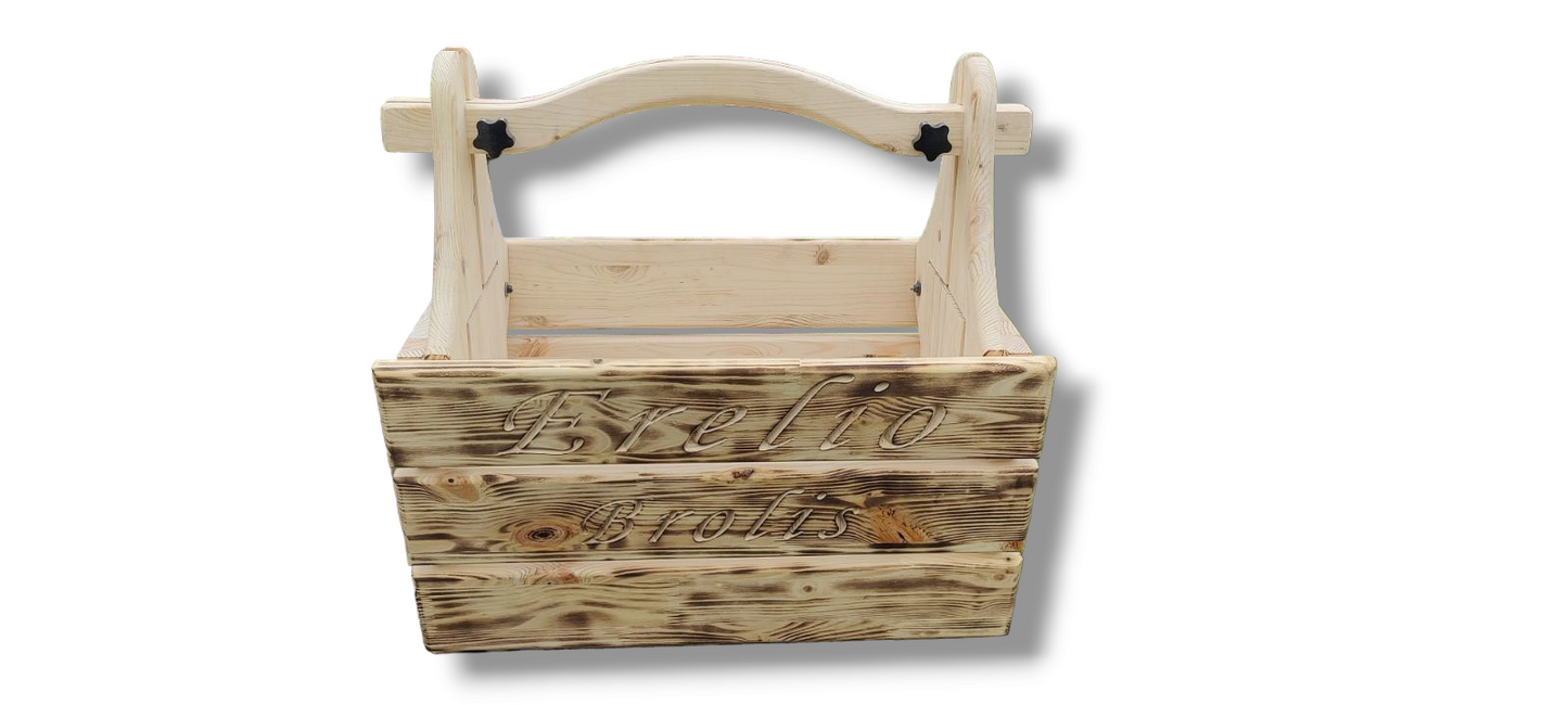 2-in-1 Wooden Camping Basket and Picnic Table