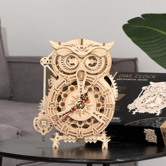 3D Owl Wooden Clock